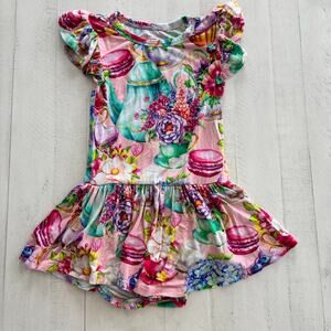 Posh Peanut Elizabeth Macaron Tea Party Twirl Dress with Bodysuit Size 2T EUC